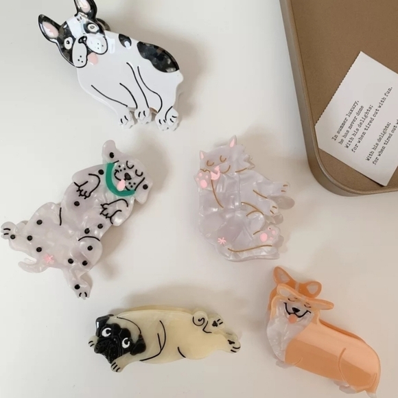 NEW Dog French Bulldog Animal Hair Claw Clip - Picture 14 of 14